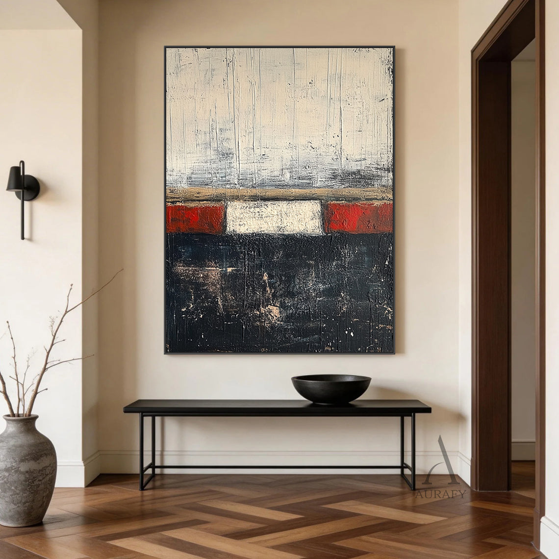 Abstract Black Beige Wall Art for Living Room Home Decor AURA273