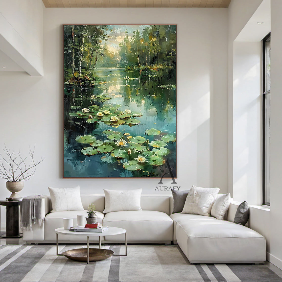 Nature-Inspired Green Landscape Wall Art for Home Decor AURA321