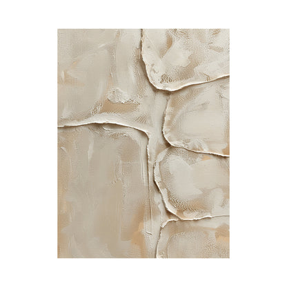 Quiet Layers, Warm Beige Sculpted Plaster Wall Art AURA862