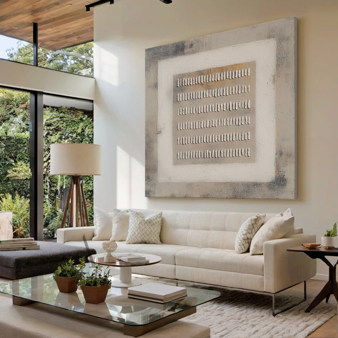 Gray General Abstract Sculpted Art High-Relief Plaster Tactile Surface Modern Organic Design AURA627