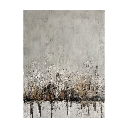Wabi Sabi Gray Abstract Organic Textured Thick Impasto Scratched Drip Wall Art AURA587