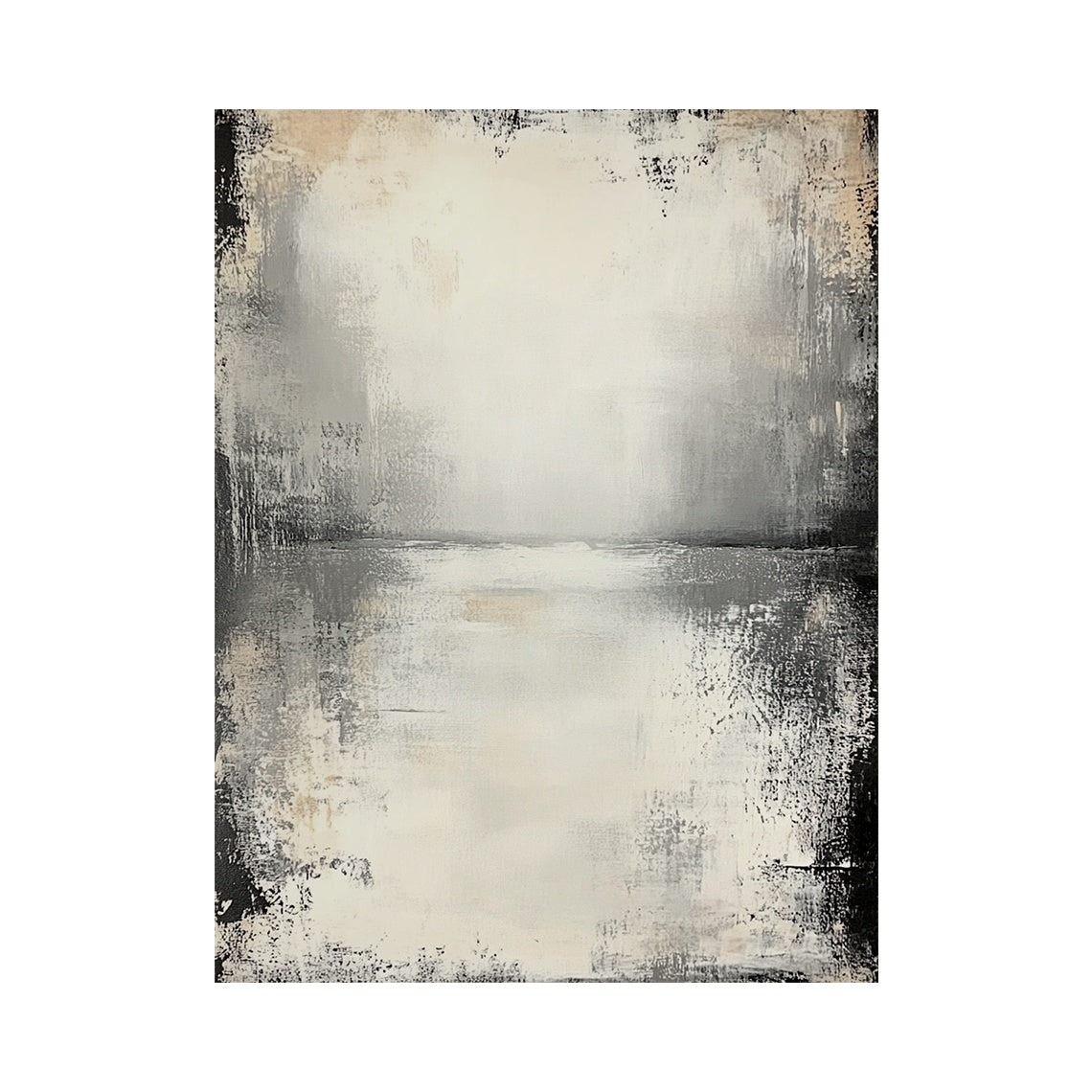 Wabi-Sabi Beige Textured Abstract Plaster Knife Strokes Japandi Neutral Minimalist Tactile Canvas Wall Art AURA719