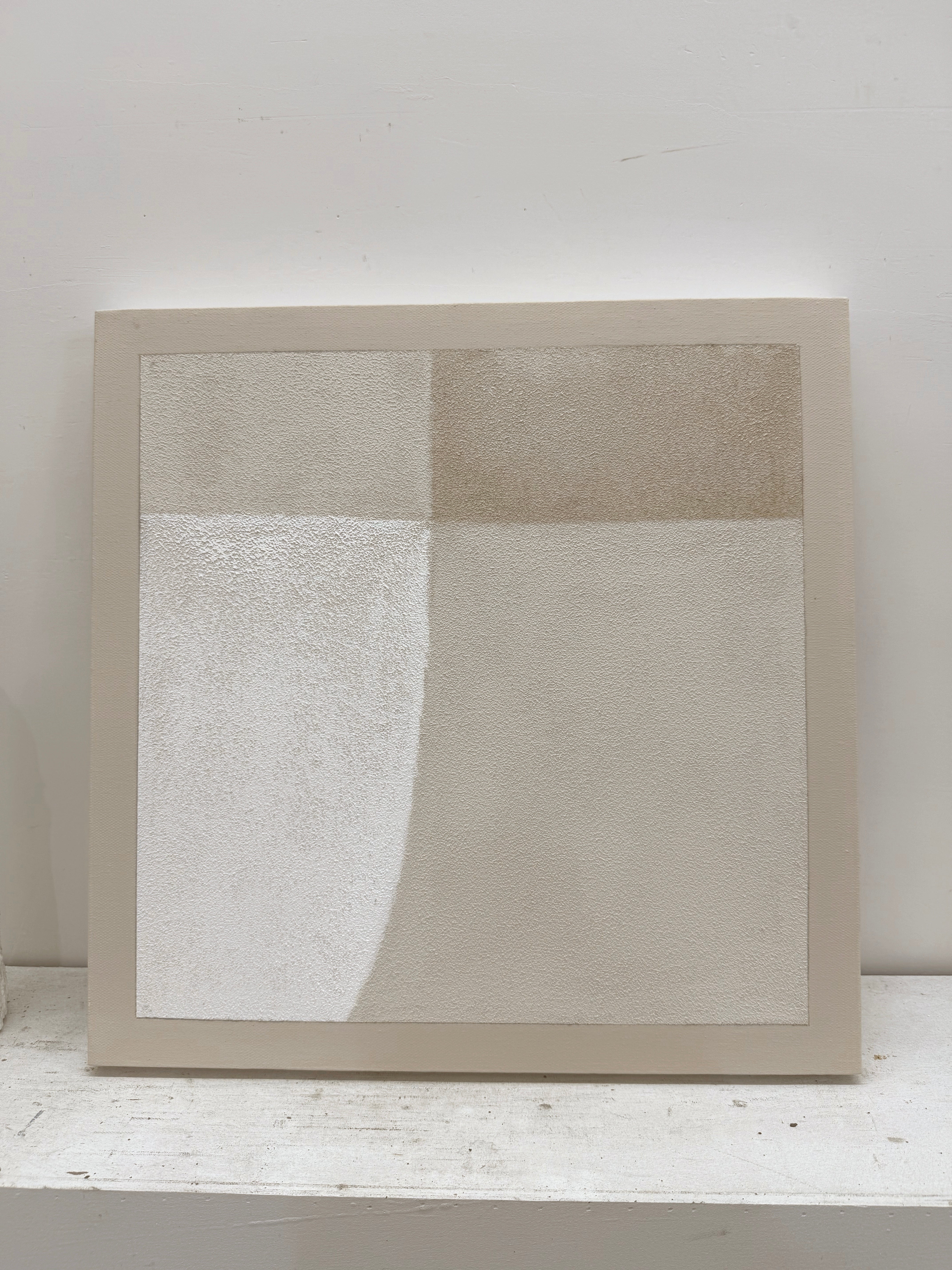Wabi-Sabi Beige Plaster Textured Abstract Japandi Minimalist Luxe Tactile Canvas Neutral Wall Art Home Decor AURA737