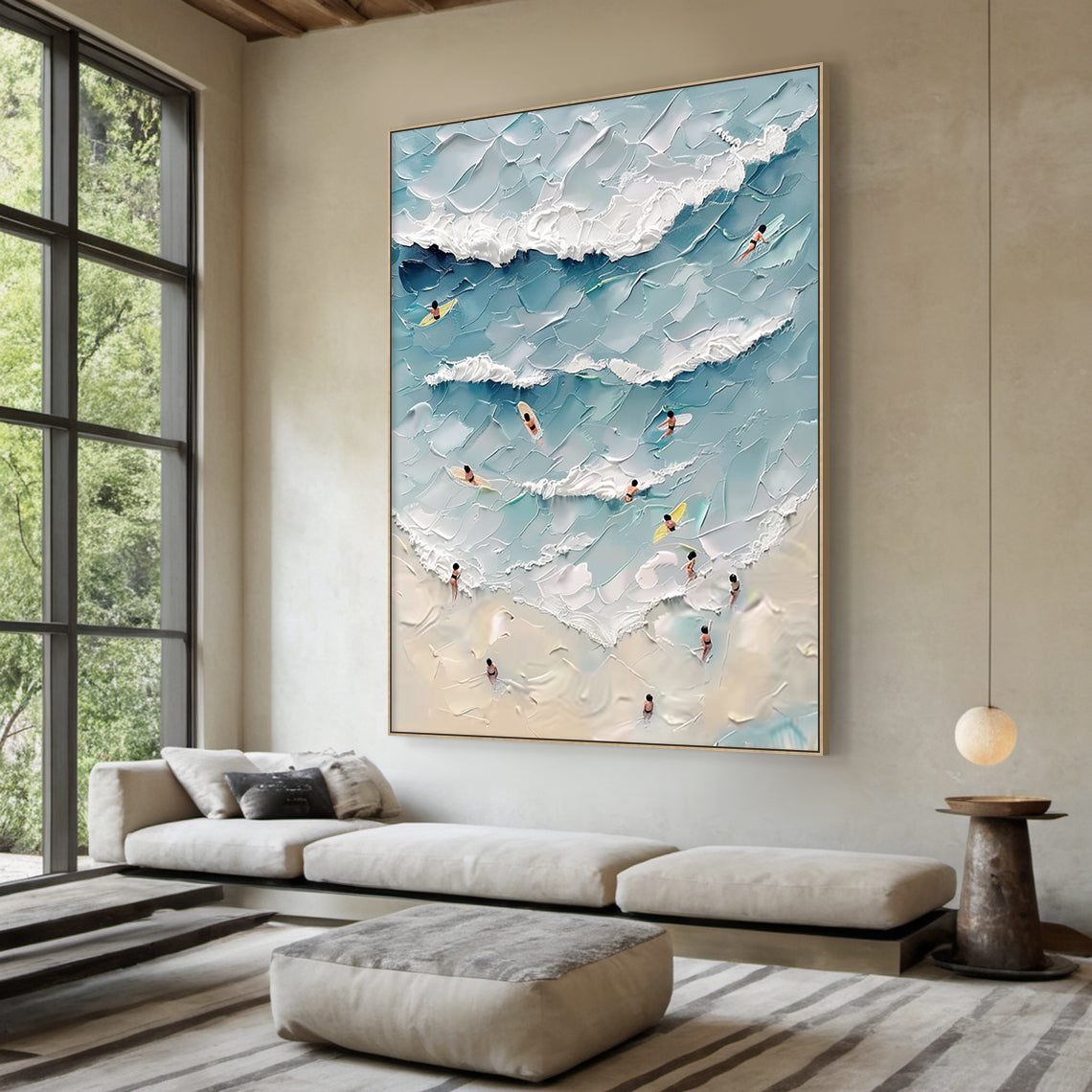 Azure Leisure-Blue & Beige Spatial Field-AURA086