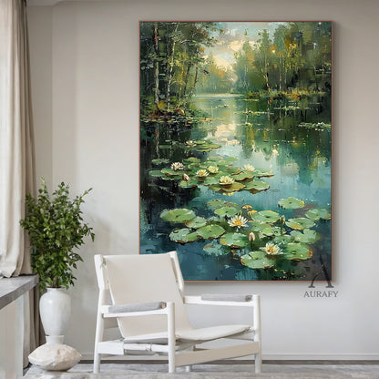 Nature-Inspired Green Landscape Wall Art for Home Decor AURA321