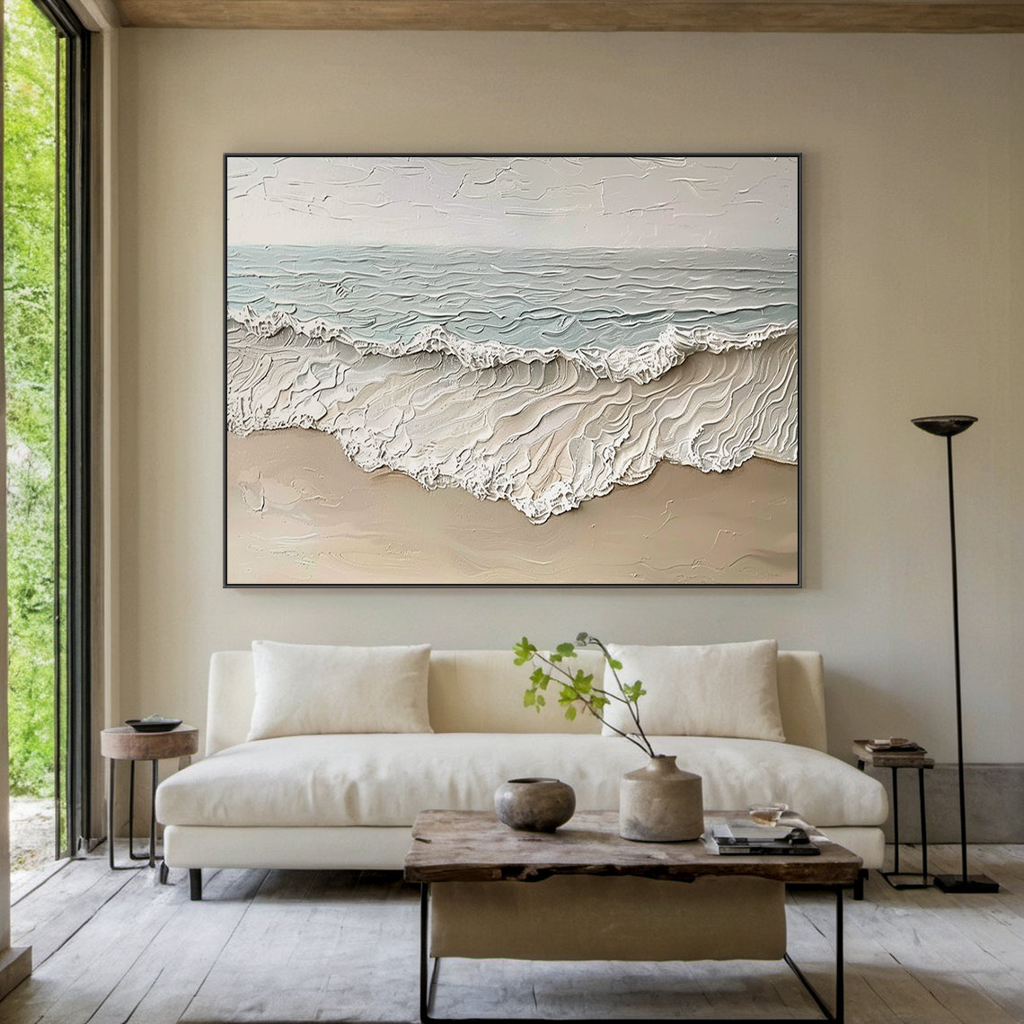 Tidal Trace-Beige Seascape Texture Field-AURA142