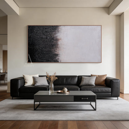 Black White Abstract Wall Art Modern Minimalist Living Room Decor AURA257