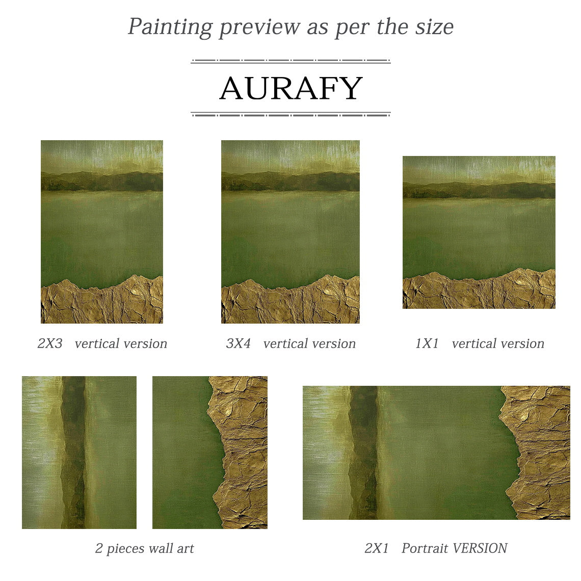 Modern Green Landscape Wall Art Nature Scene Home Decor AURA408