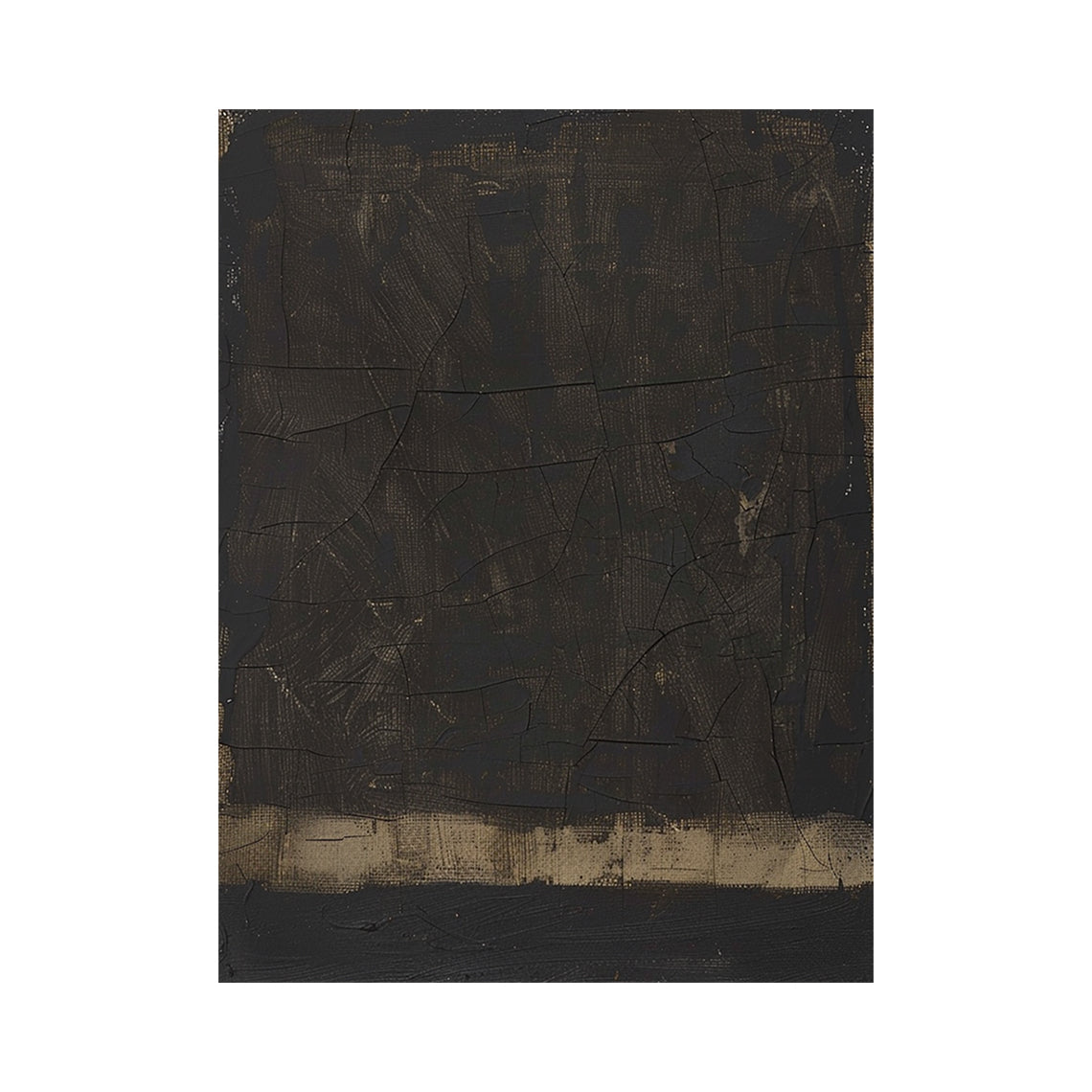 Wabi Sabi Black Abstract Cracked Textured Japandi Canvas Wall Art Minimalist Luxe Neutral Decor AURA796