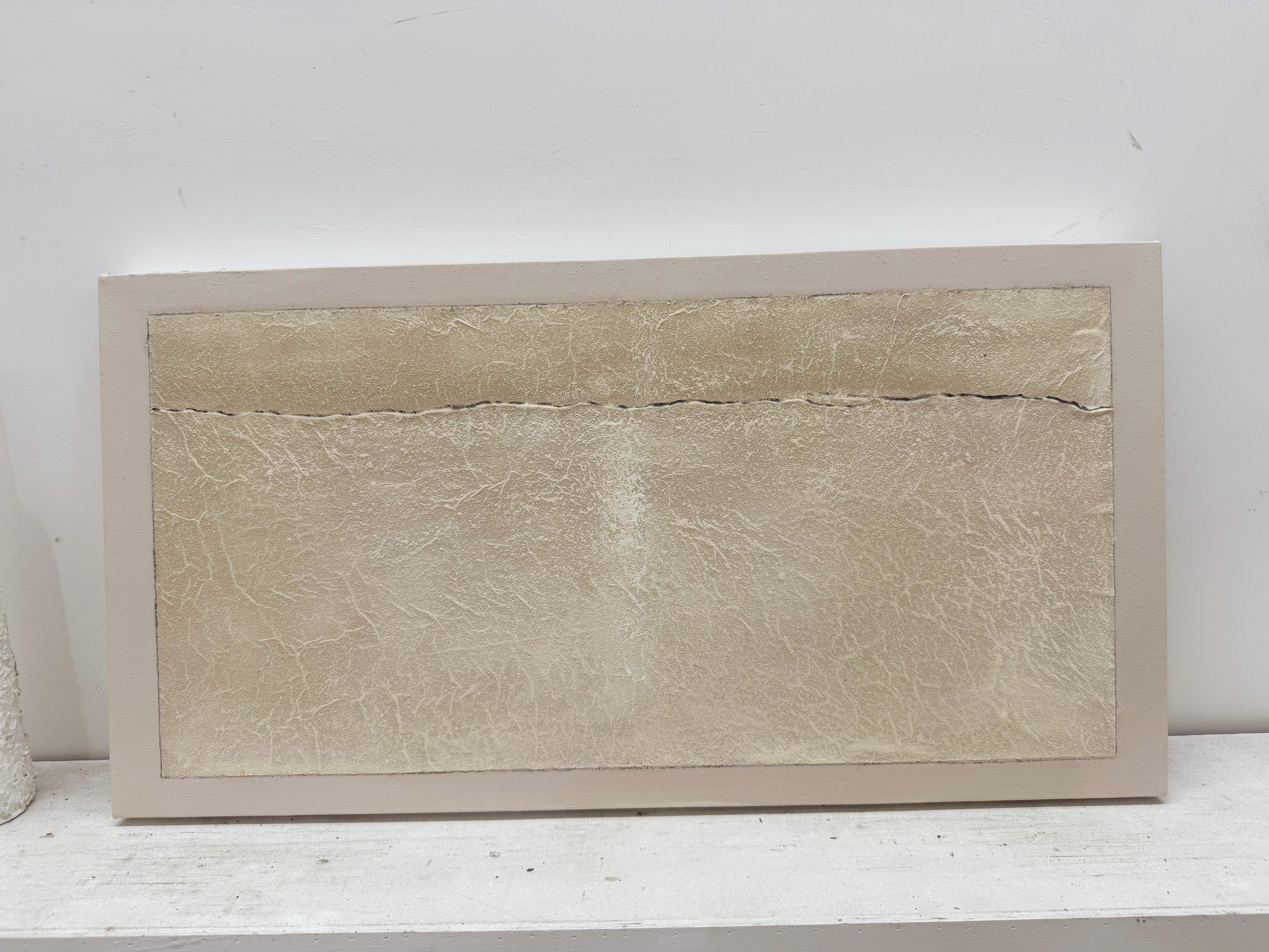 Wabi-Sabi Beige Plaster Textured Abstract Sculpted Canvas Japandi Minimalist Luxe Tactile Handmade Neutral Wall Art AURA734
