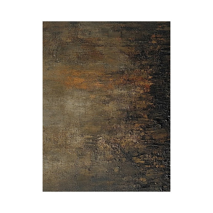 Umber and Rust Abstract Wall Art with Dense Mottled Texture - AURA849