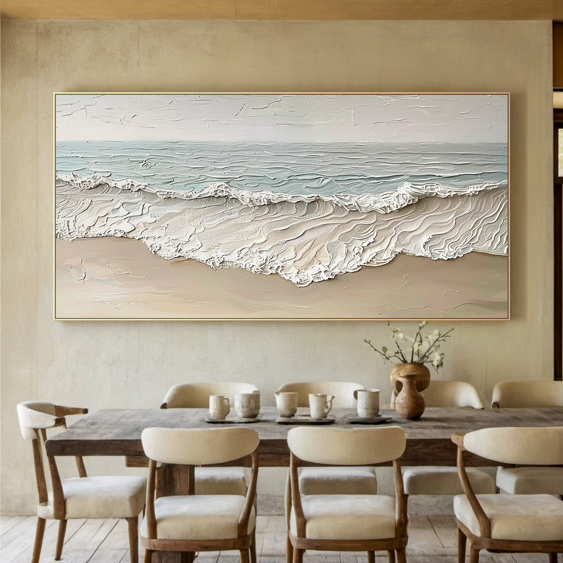 Tidal Trace-Beige Seascape Texture Field-AURA142