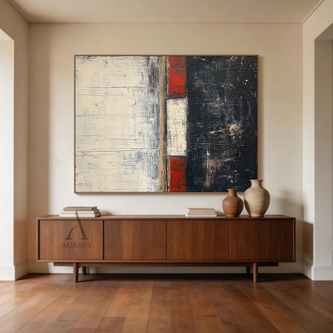 Abstract Black Beige Wall Art for Living Room Home Decor AURA273