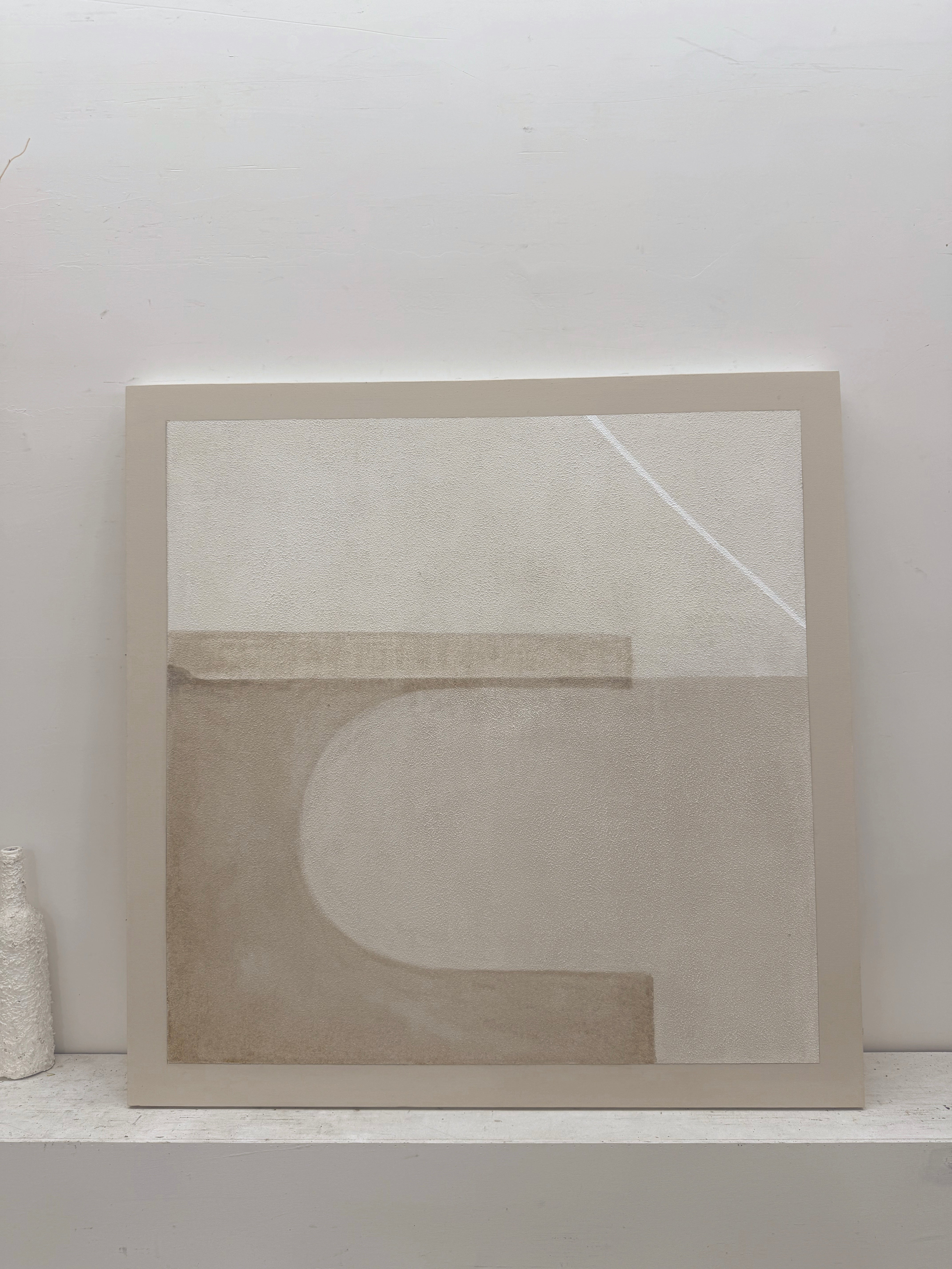 Beige Abstract Wabi-Sabi Plaster Textured Japandi Minimalist Luxe Tactile Canvas Modern Organic Wall Artwork AURA731