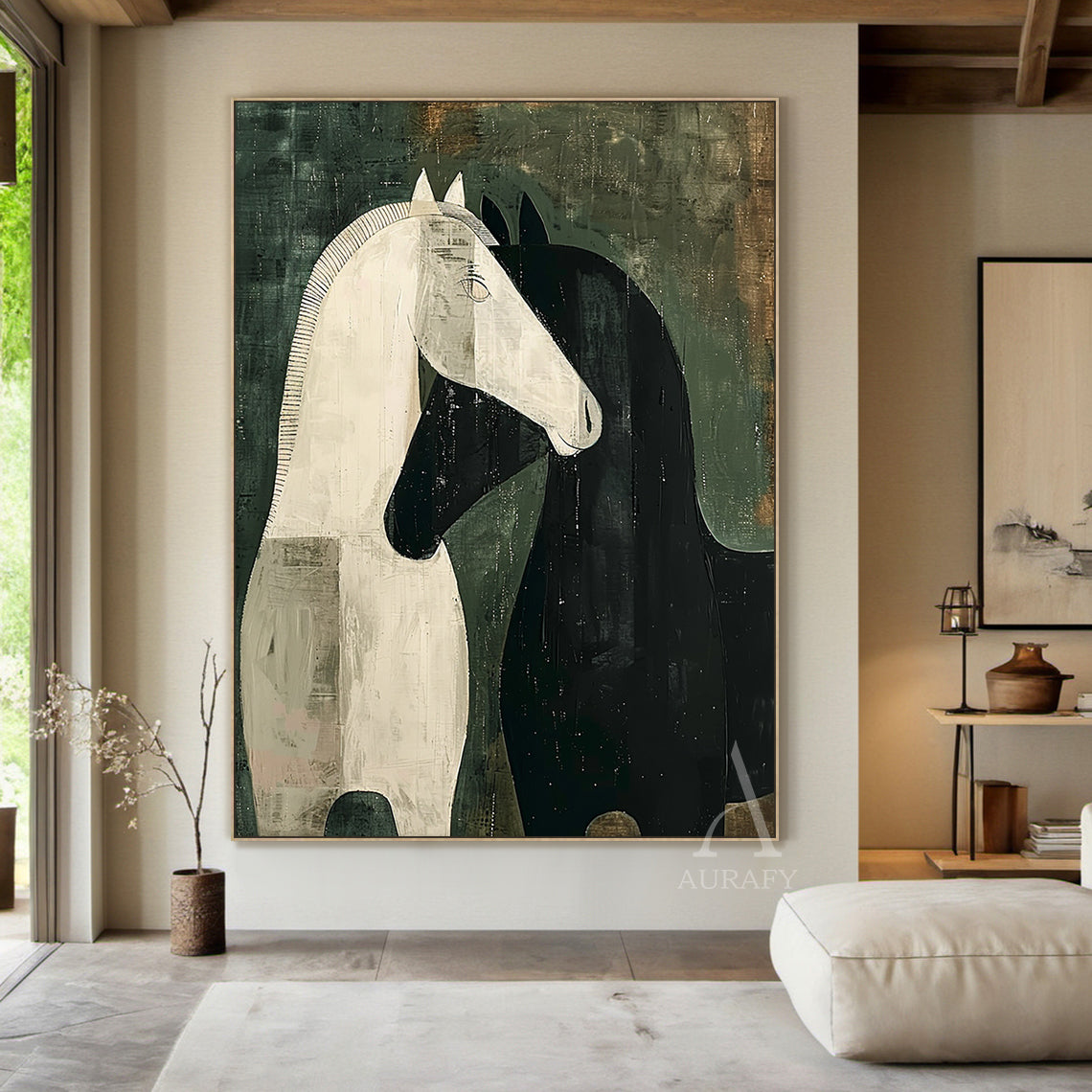 Cute Green Animal Wall Art for Modern Living Room Decor AURA335