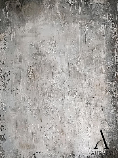 3D Textured Gray Abstract Painting Tactile Mottled Knife Strokes Modern Sculpted Canvas AURA479