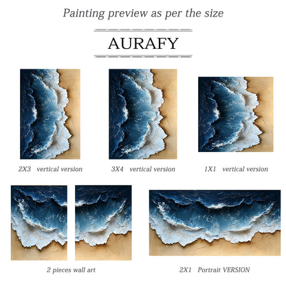 Modern Blue Yellow 3D Textured Painting Home Wall Art Decor AURA397