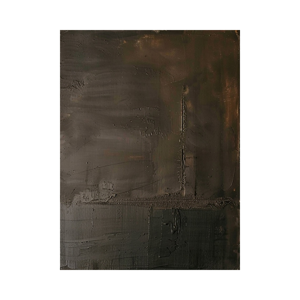 Deep Brown Tonal Abstract Wall Art with Rough Intersecting Lines - AURA829