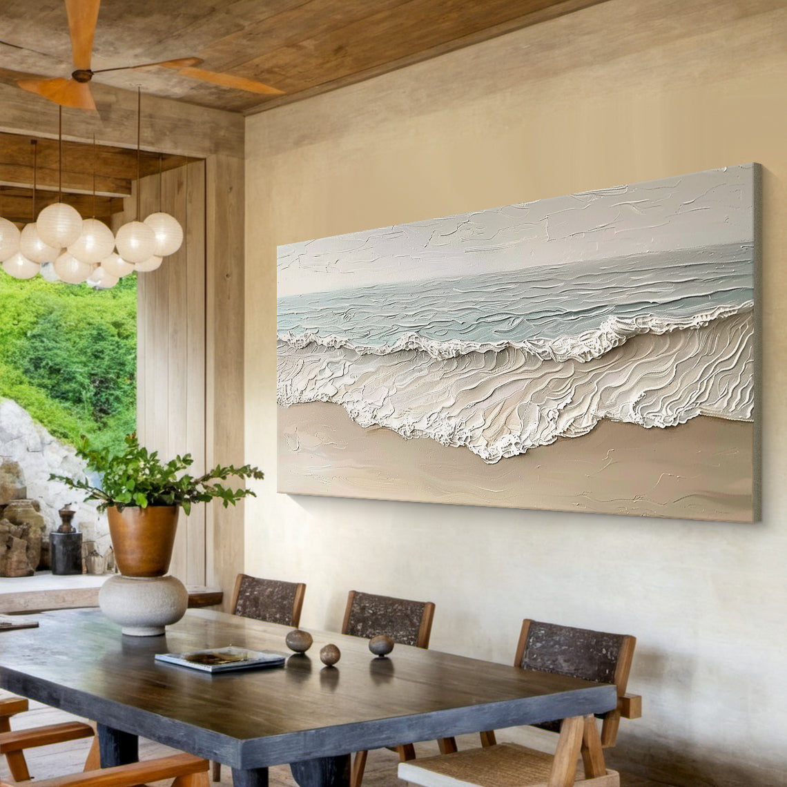 Tidal Trace-Beige Seascape Texture Field-AURA142