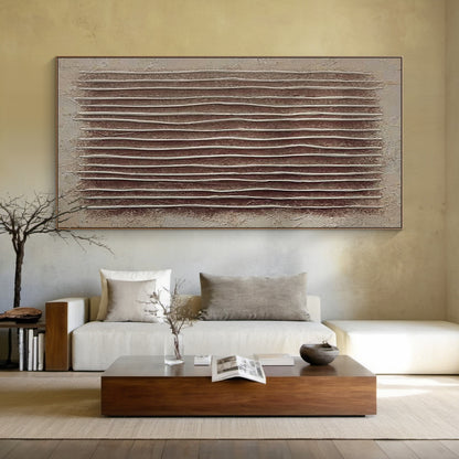 Earthen Lines-Brown Geometric Texture Field-AURA171