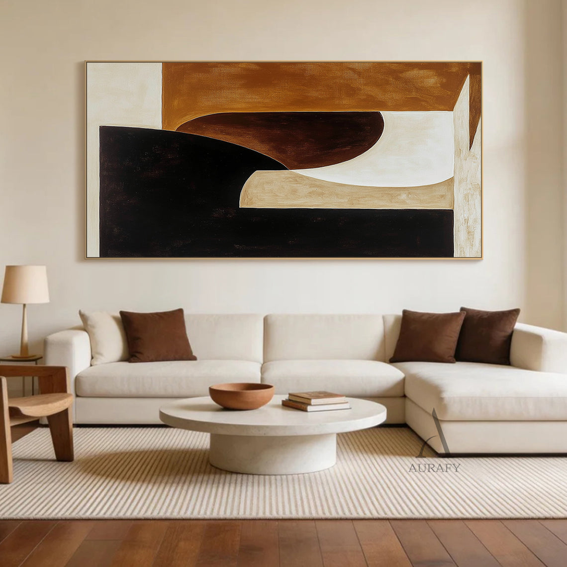 General Abstract Black Brown Living Room Wall Art Decor AURA278