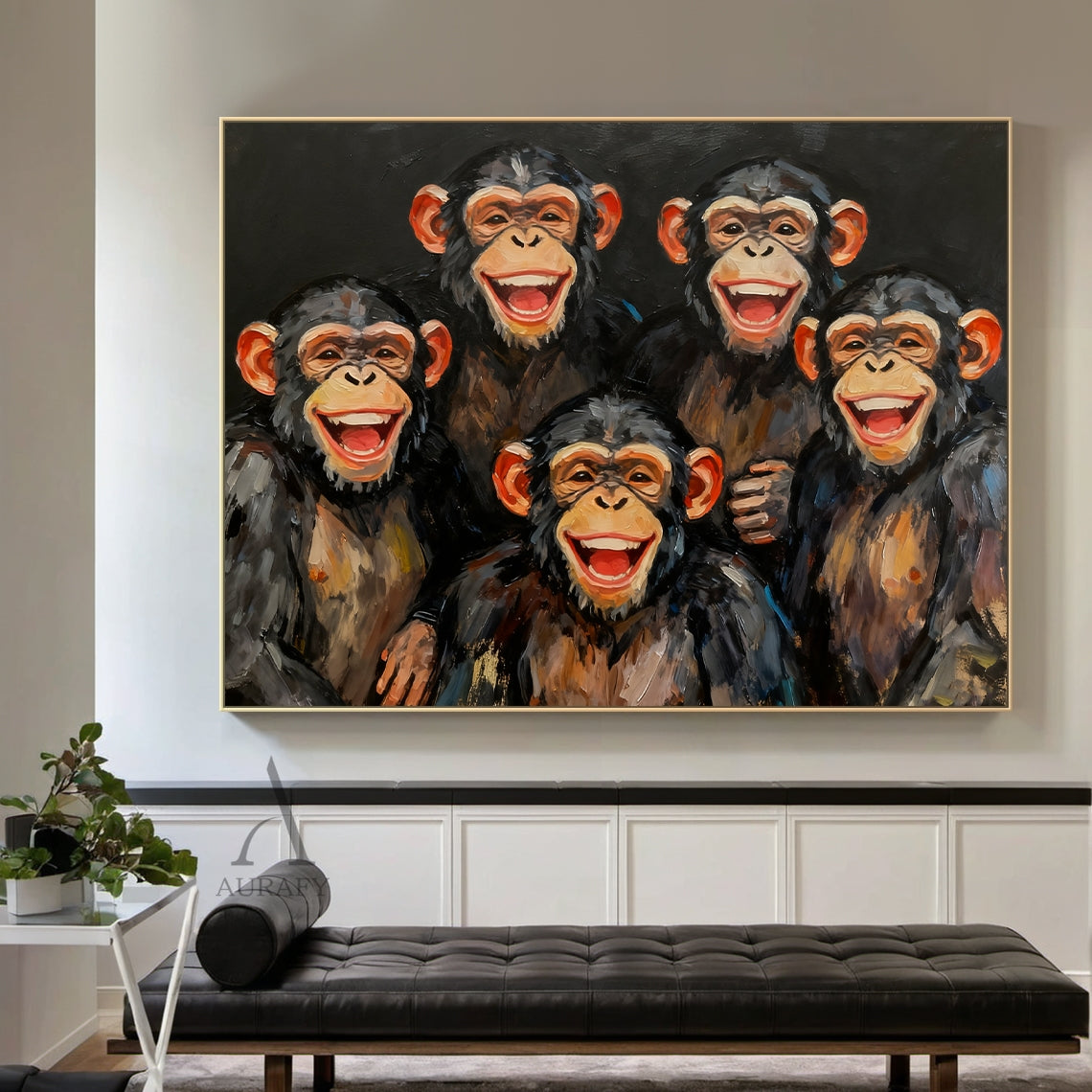 Laughing Chimpanzees Wall Art - AURA661