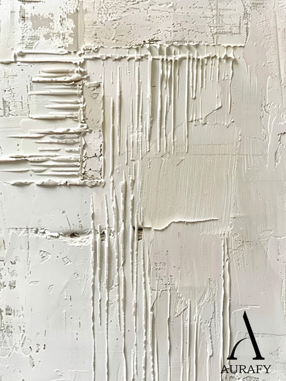 3D Textured Beige Abstract Painting Tactile Surface Sculpted Canvas Japandi Minimalist Art AURA526