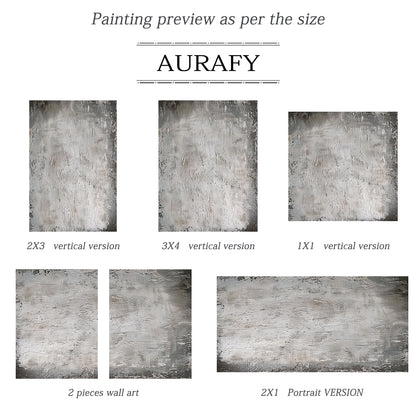 3D Textured Gray Abstract Painting Tactile Mottled Knife Strokes Modern Sculpted Canvas AURA479