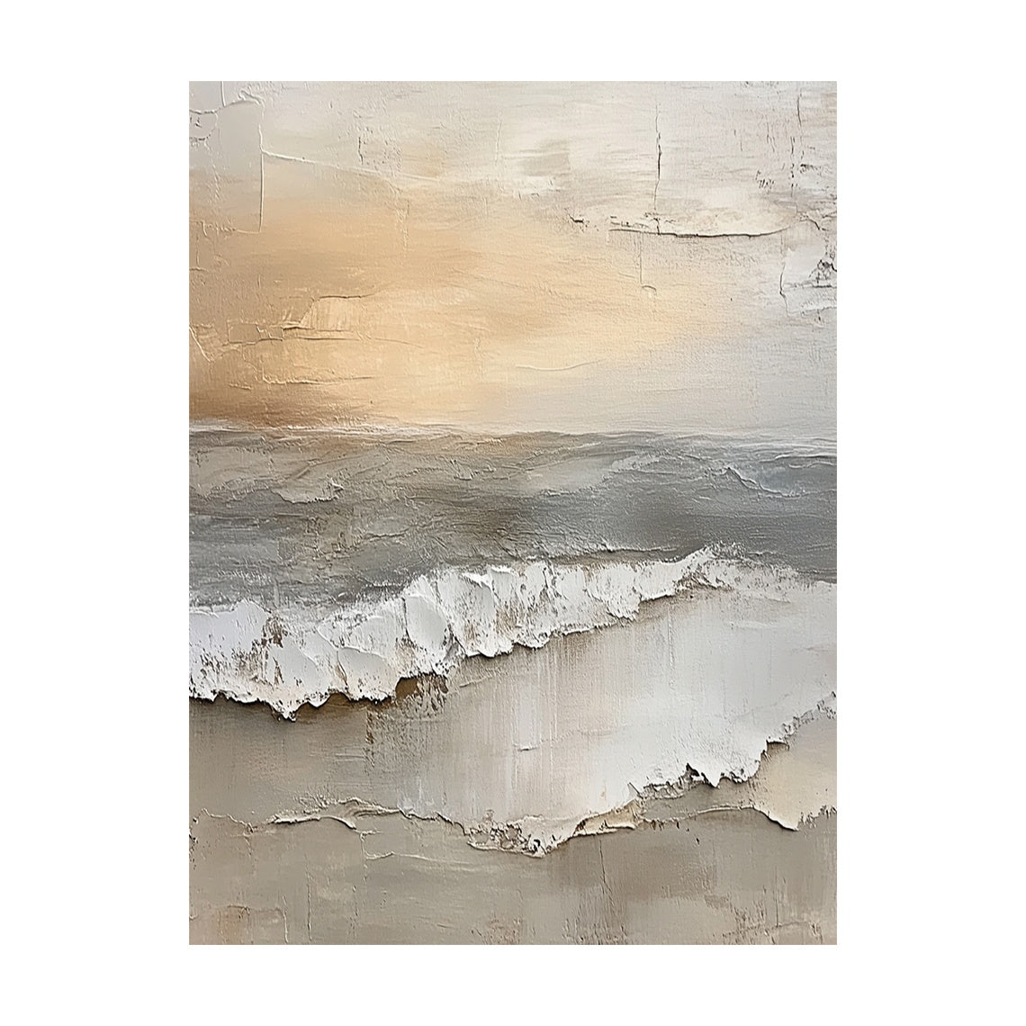 Minimalist Neutral Shoreline Wall Art - AURA688