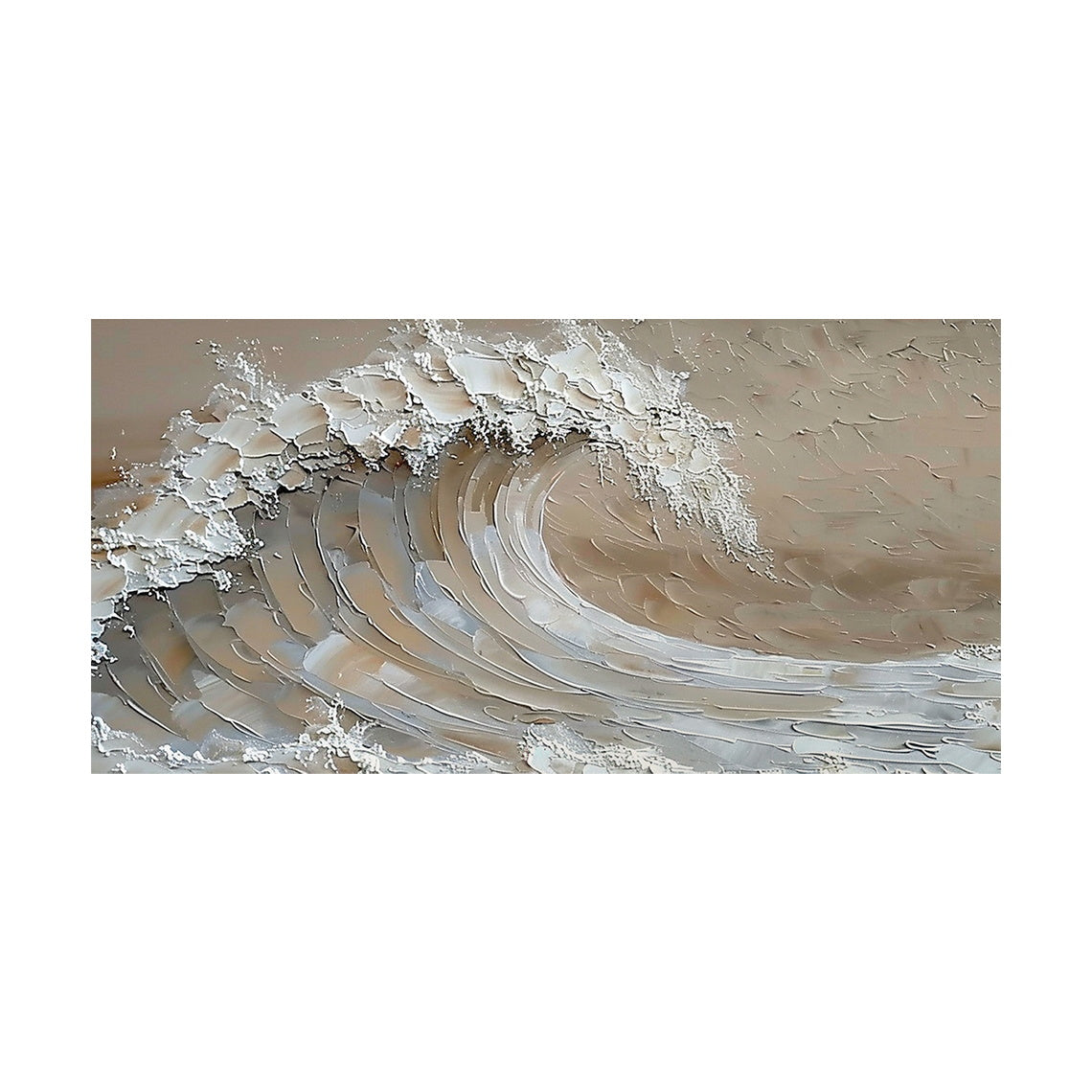 Beige Textured Wave Wall Art - AURA685