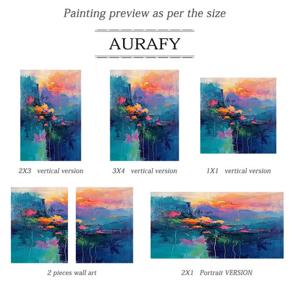 Abstract Floral Art Impasto Thick Brushstrokes Tactile Surface Colorful Vibrant Expressionist Painting AURA420