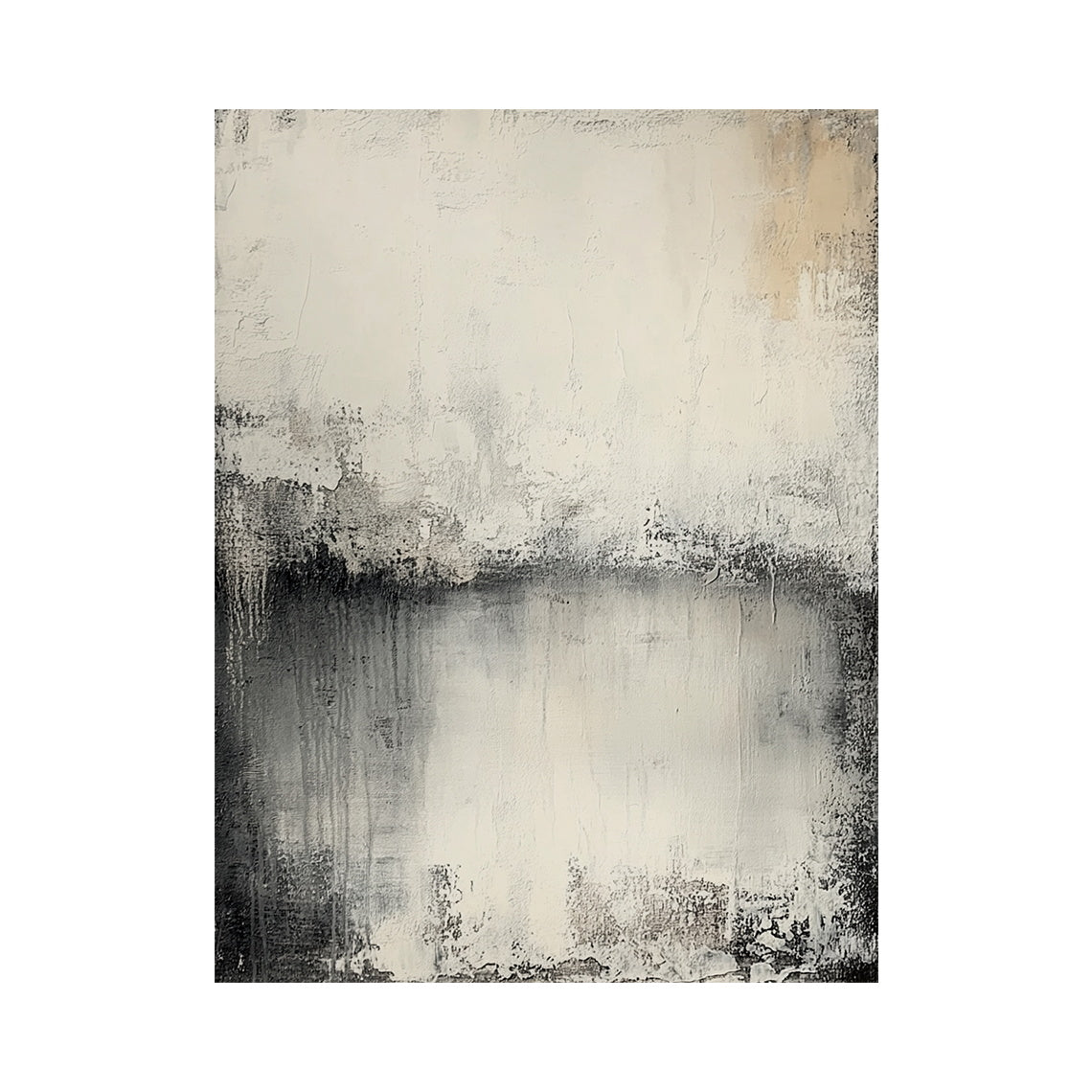 Wabi Sabi Beige Abstract Plaster Textured Japandi Minimalist Luxe Tactile Canvas Wall Art Decor AURA720