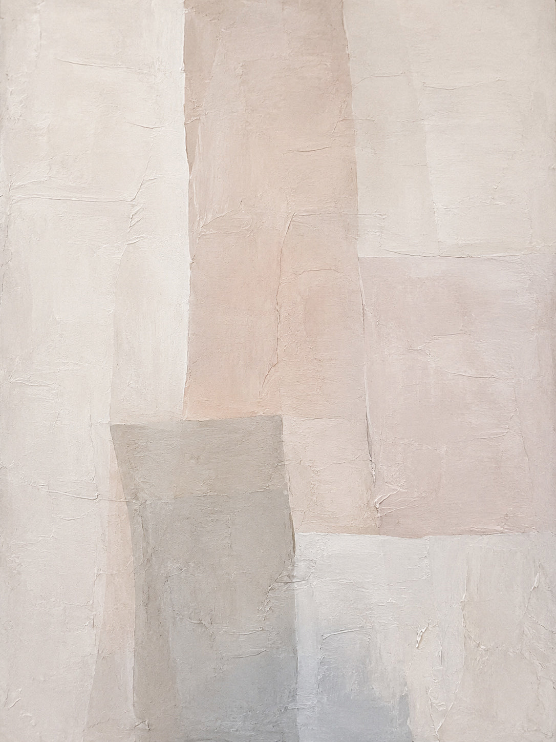 Beige Wabi Sabi Plaster Textured Japandi Minimalist Abstract Knife Stroke Tactile Sculpted Canvas Wall Art AURA701