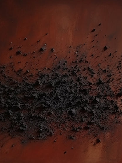 Wabi Sabi Brown Red Textured Abstract Living Room Wall Art AURA210