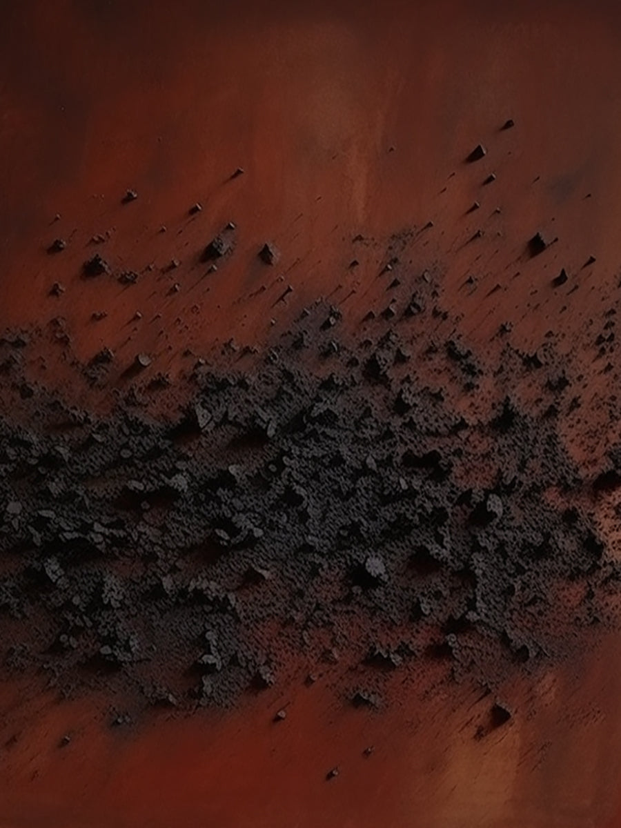 Wabi Sabi Brown Red Textured Abstract Living Room Wall Art AURA210