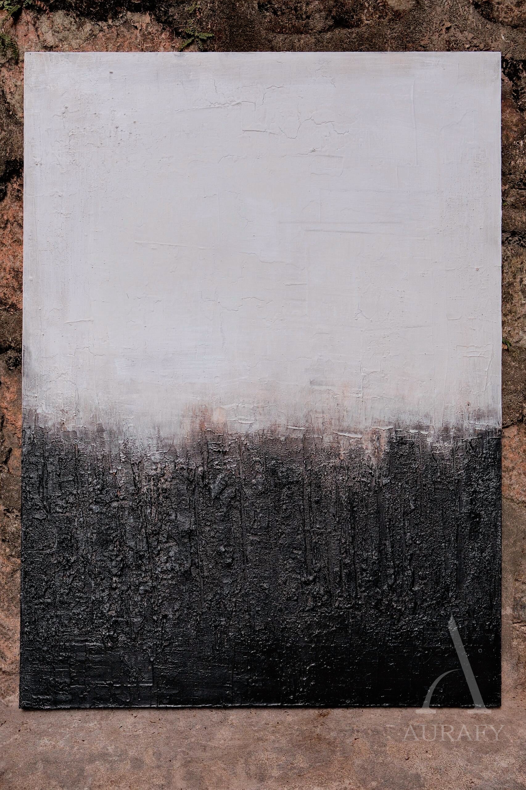 Black White Abstract Wall Art Modern Minimalist Living Room Decor AURA257