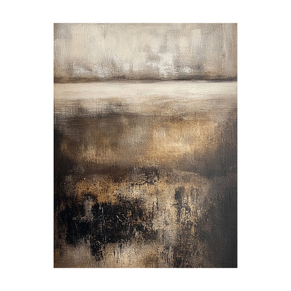 Brown Abstract Art Textured Knife Strokes Layered Earthy Modern Organic Wall Decor AURA617