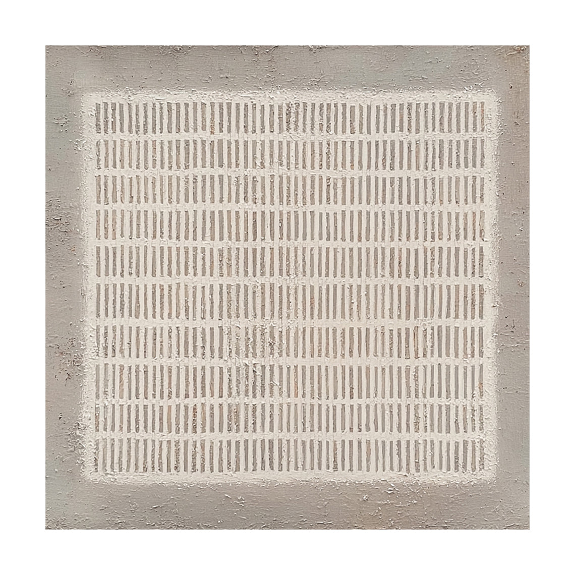Gray Abstract Art Modern Organic Tactile Surface Rough-Edged Handcrafted Minimalist Grid Neutral Tone AURA600