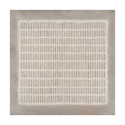 Gray Abstract Art Modern Organic Tactile Surface Rough-Edged Handcrafted Minimalist Grid Neutral Tone AURA600