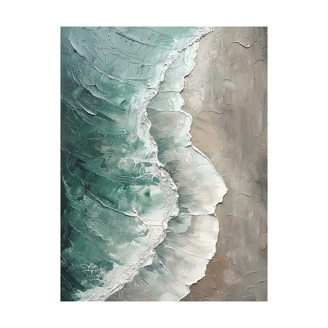 Turquoise Shoreline Abstract Wall Art - AURA686
