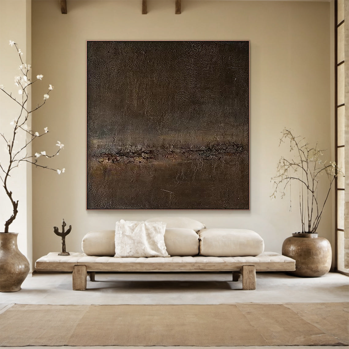 Terra Meridian Painting – Burnished Bronze & Espresso Umber – AURA014(Vertical)