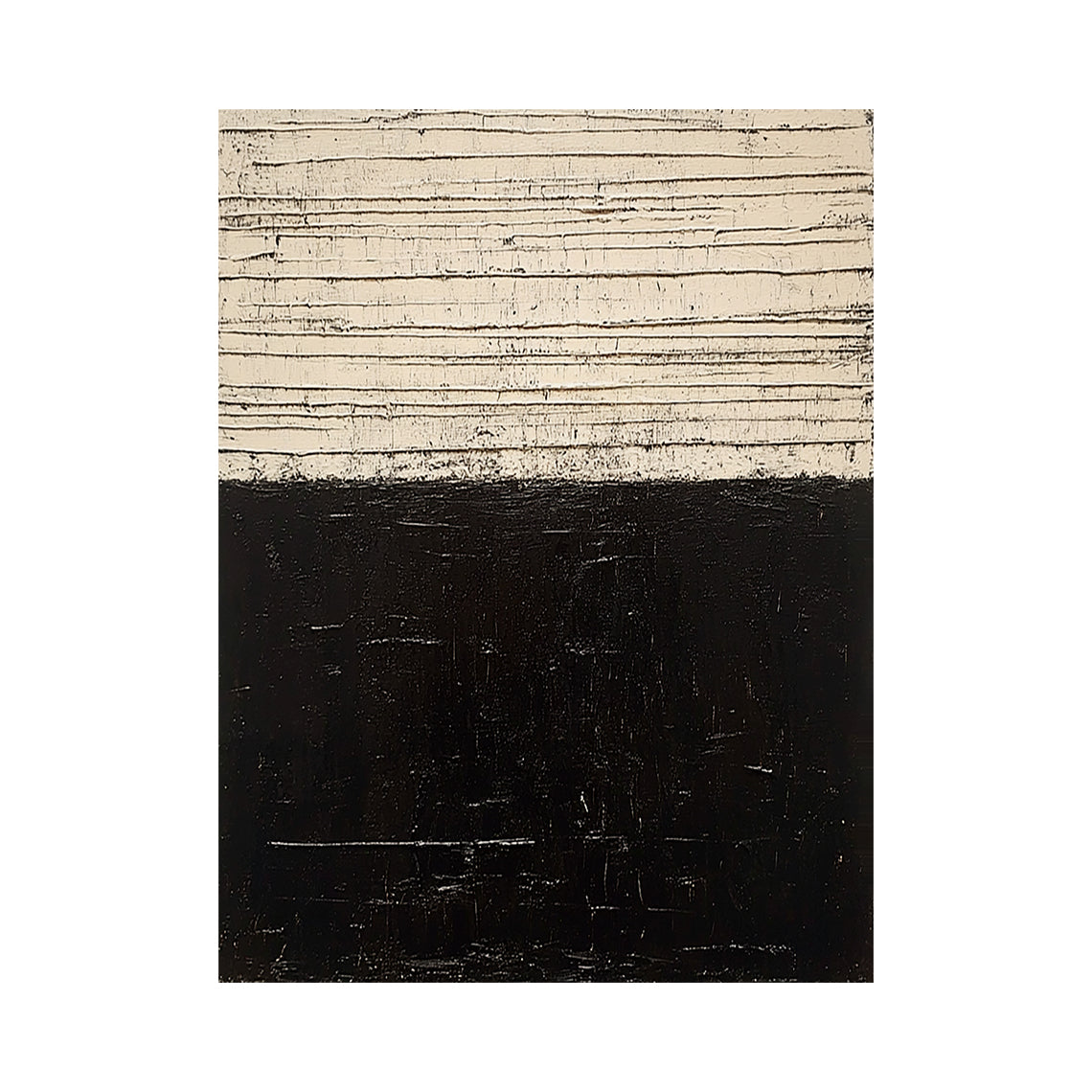 Beige & Black Textured Abstract Wall Art - AURA813