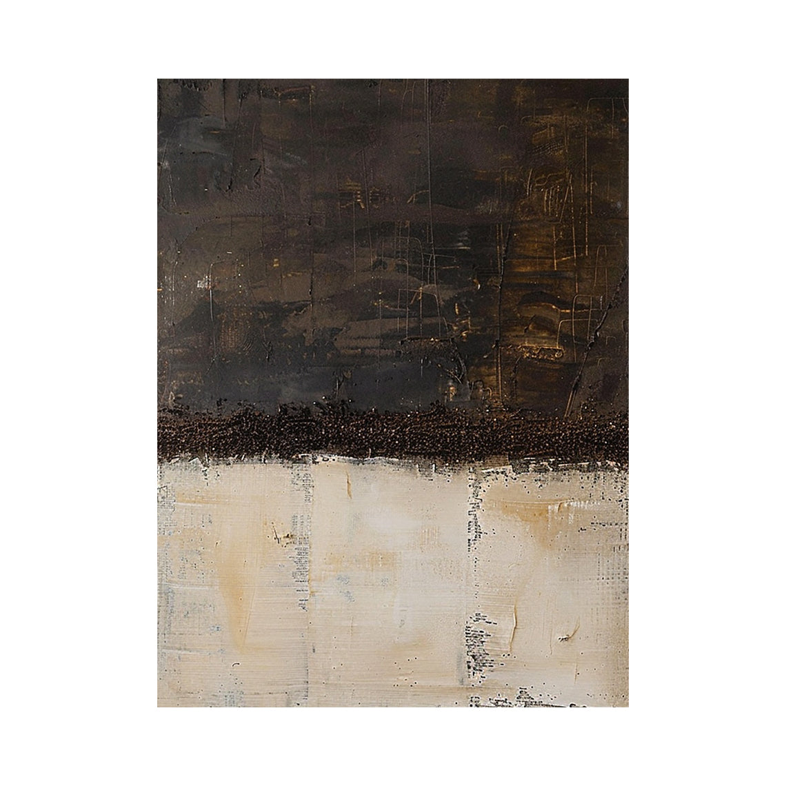 Black and Beige Abstract Color Blocks with a Coarse Textured Edge - AURA830