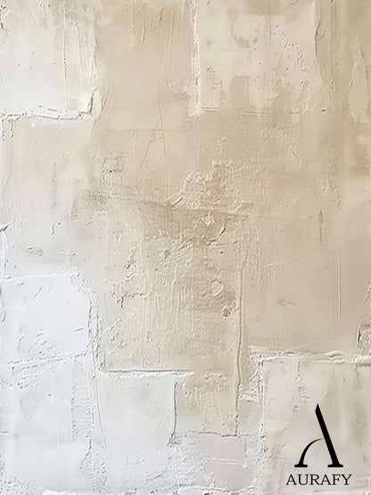 Wabi Sabi Beige Abstract Handcrafted High-Relief Plaster Tactile Wall Art Modern Organic AURA559