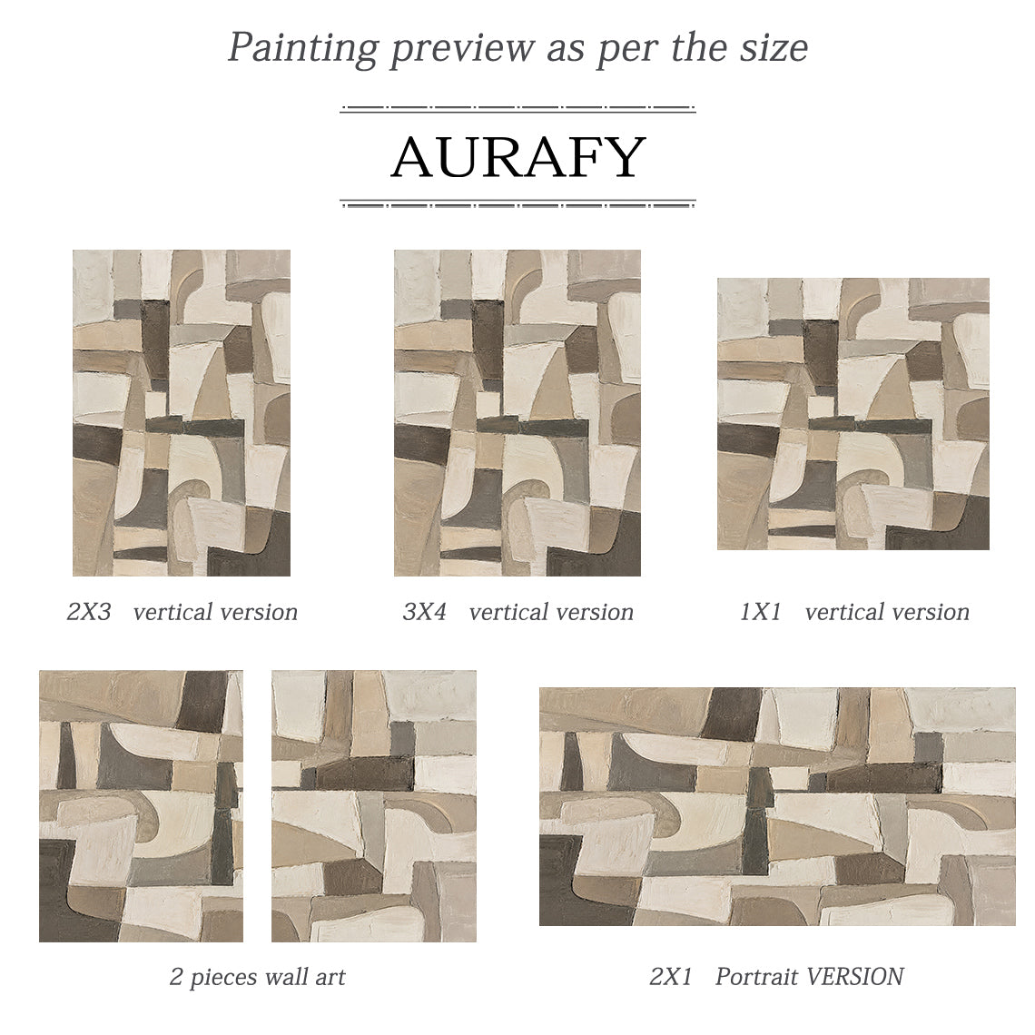 Wabi-Sabi Brown Beige Textured Abstract Plaster Knife Stroke Japandi Minimalist Modern Home Wall Art AURA706