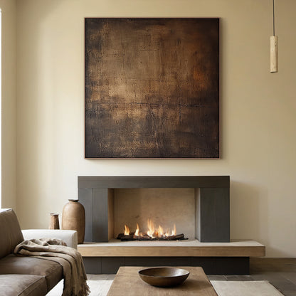 Minimalist Colorfield Wall Art-Bronze & Umber Gradient-AURA013