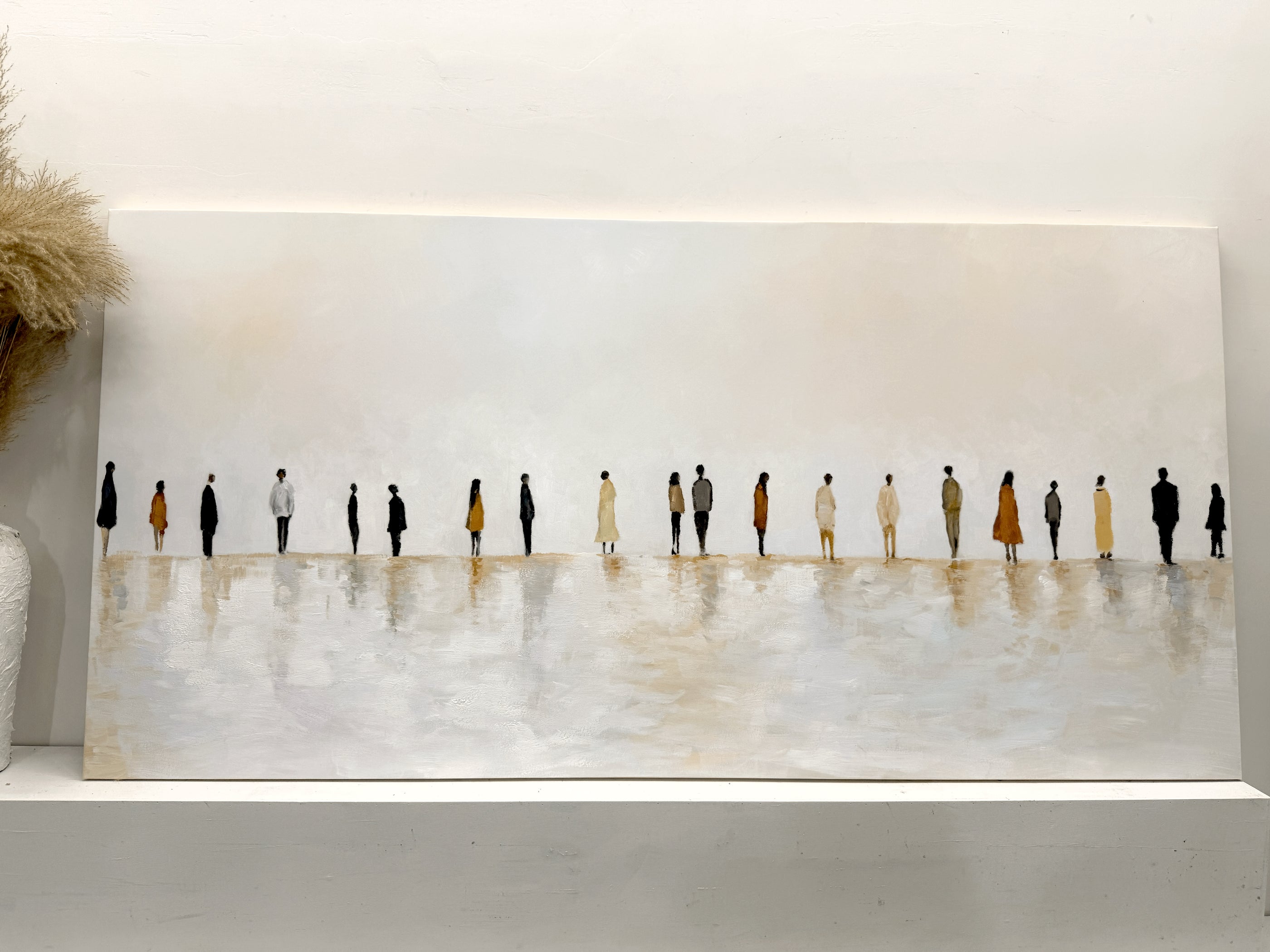 Beige Minimalist Cozy Throw Blanket for Living Room Couch AURA315