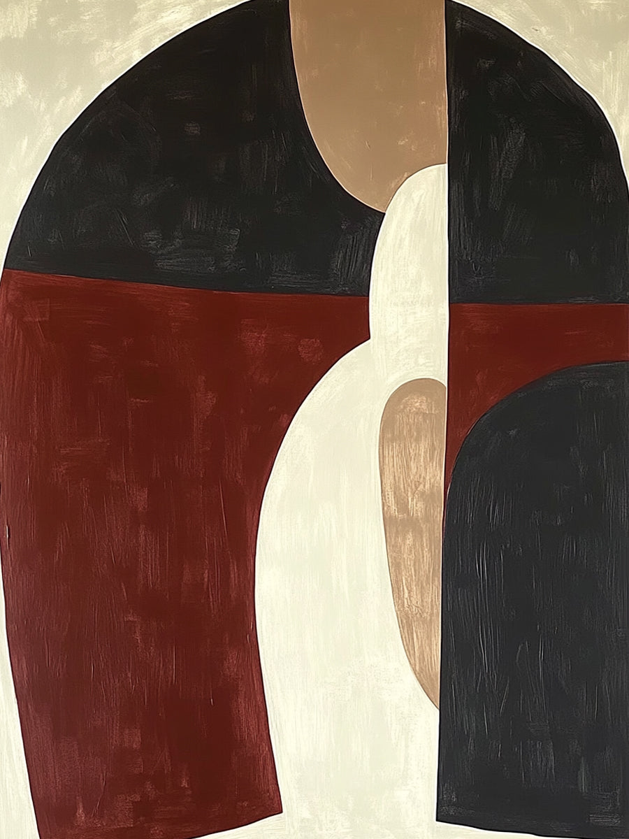 General Abstract Brown Black Wall Art for Living Room Decor AURA392