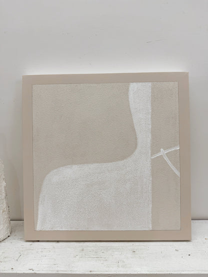 Beige Abstract Plaster Textured Wabi-Sabi Japandi Tactile Canvas Painting Minimalist Luxe Neutral Home Decor AURA738
