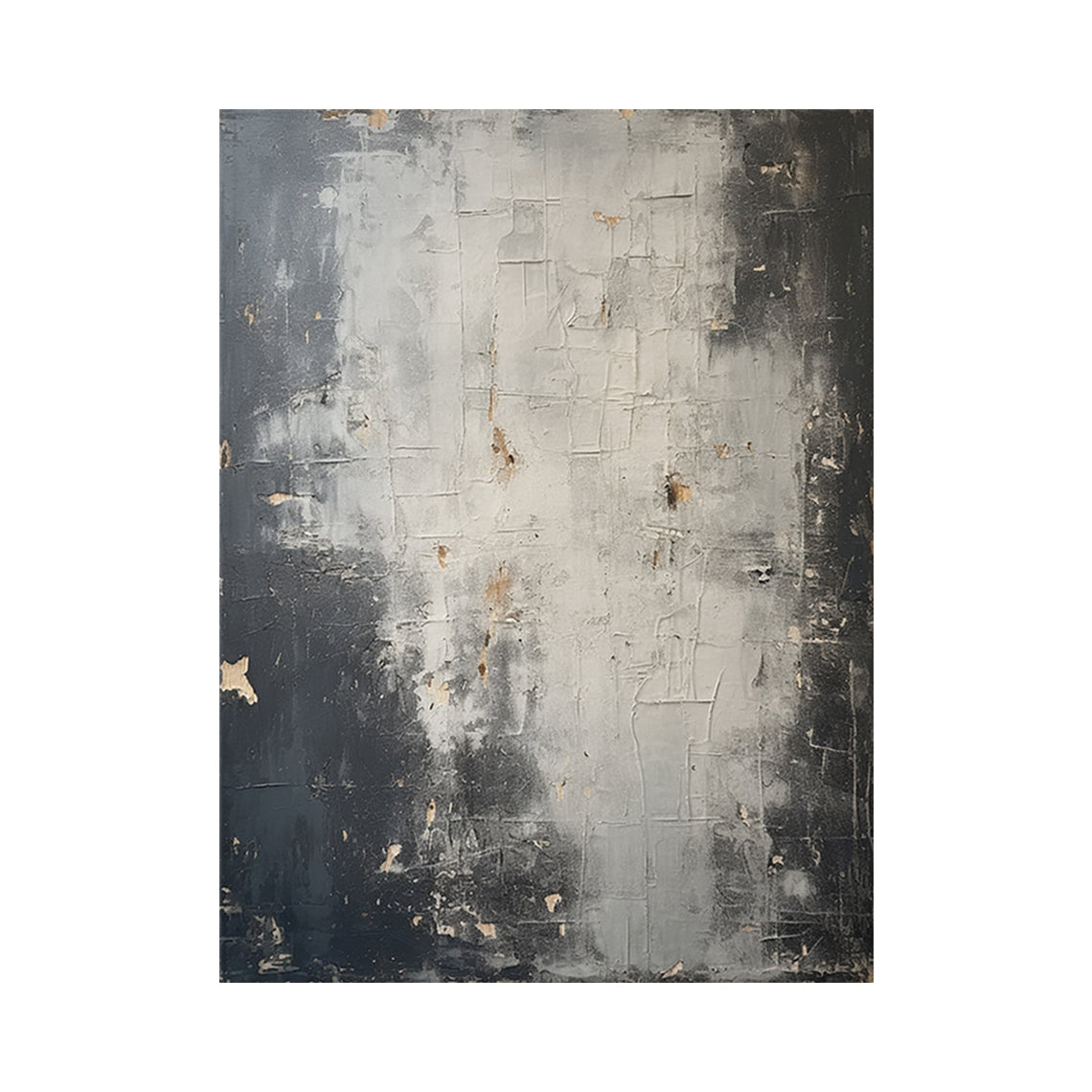 Black, Grey & Off-White Weathered Abstract Wall Art - AURA820
